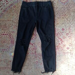 American Eagle Outfitters Black Ripped Skinny Jeans